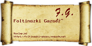 Foltinszki Gazsó névjegykártya